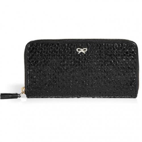 Anya Hindmarch Black Large Woven Leather Wallet