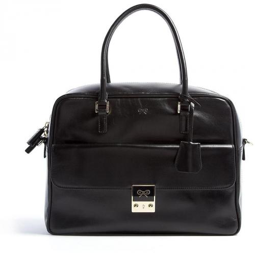 Anya Hindmarch Black Leather Carker Tote