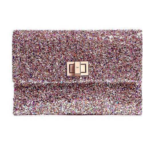 Anya Hindmarch Metallic Glitter and Leather Valorie Clutch