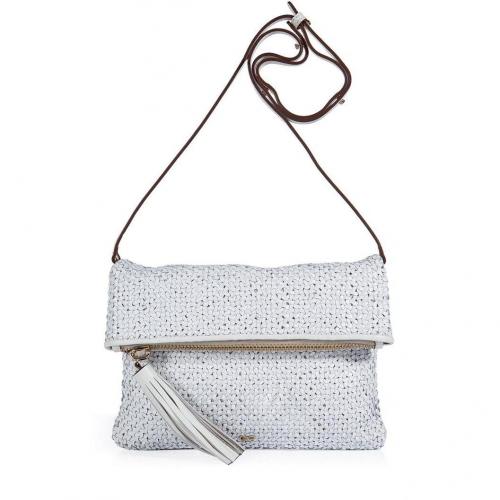 Anya Hindmarch White Woven Leather Clutch Huxley