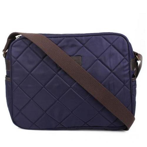 Barbour Quilted Nylon Scholar Bag Navy