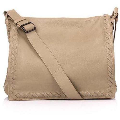 Bottega Veneta Beige Leather Shoulder Bag Intrecciato