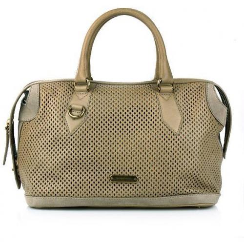 Burberry Leather Perforated Gilmoure Bowling Medium Trench