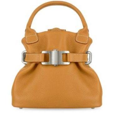 Buti Kleine Handtasche aus weichem Leder in kamelfarben
