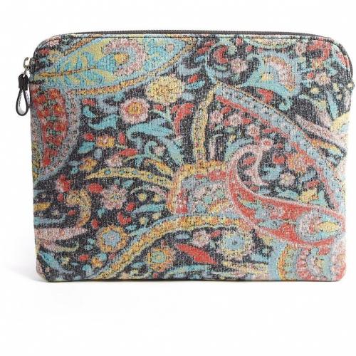 Carven Paisley Wool Jacquard Clutch