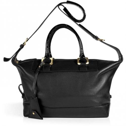 Diane von Furstenberg Black Drew Satchel Bag with Shoulder Strap
