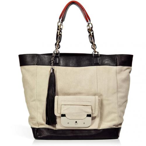Diane von Furstenberg Chalk Combo Suede Leather Bag