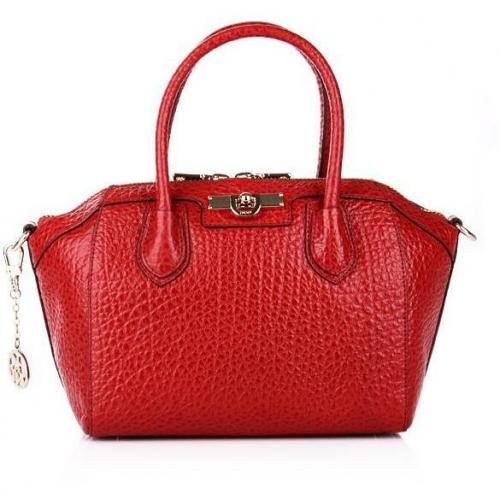 DKNY Beekman French Grain Small Zip Red