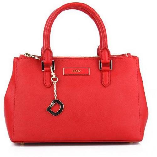 DKNY Saffiano Leather W/Zip Red Small