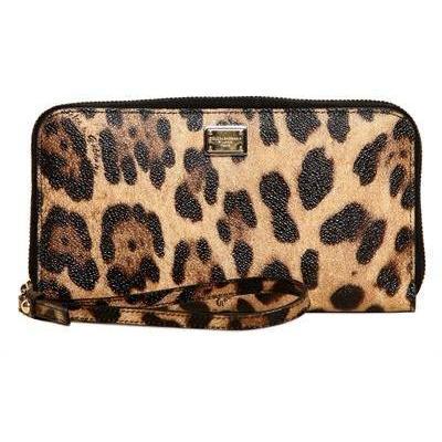 Dolce & Gabbana - Leopard Druck Pvc Zip Around Brieftasche