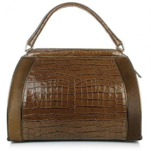 Donna Karan Hydroform Handbag Croco Bergamot