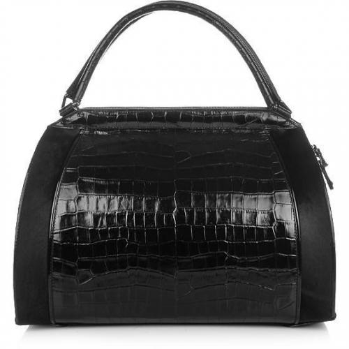 Donna Karan Hydroform Handbag Croco Black