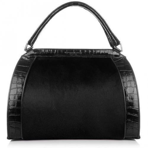 Donna Karan Hydroform Handbag Haircalf Black