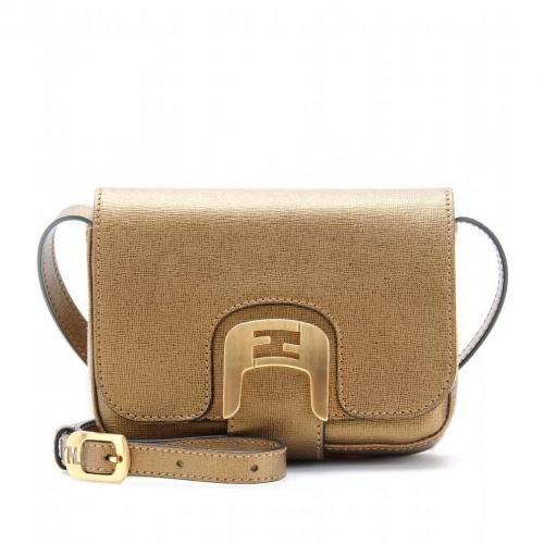 Fendi Chameleon Mini Messenger Bag Gold+Satin Gold