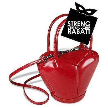 Fontanelli Herzförmige Handtasche aus poliertem italienischem Leder
