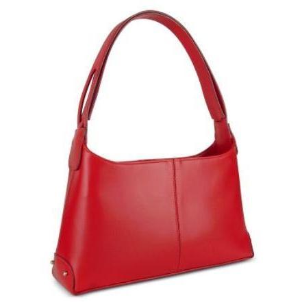 Fontanelli Klassische Handtasche aus italienischem Leder in rot