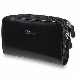 Fontanelli Schwarze Brieftasche aus poliertem Leder