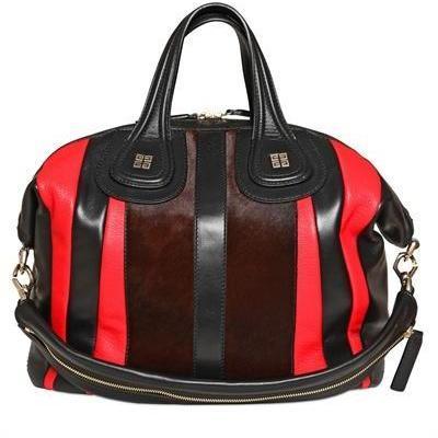 Givenchy - Medium Nightingale Leder Handtasche Rot Schwarz