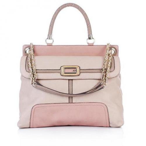 Guess Sauvage Top Handle Satchel Tan Multi