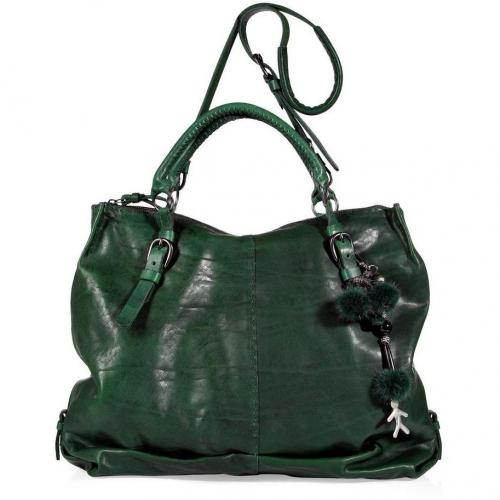 Henry Beguelin Emerald Green Manao Tote with Shoulder Strap
