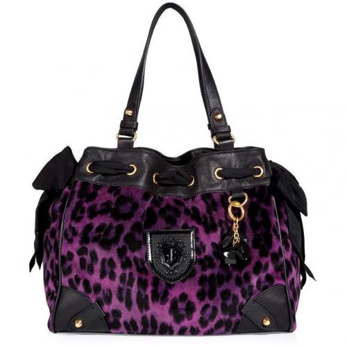 Juicy Couture Purple Leopard Velour Daydreamer Bag