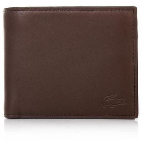 Lacoste Large Billfold+ Coin Brown Leather