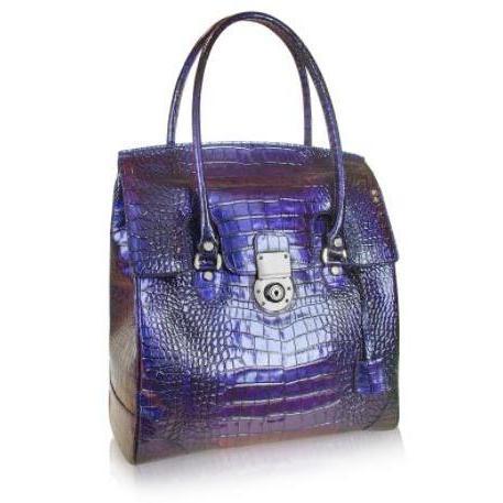 L.A.P.A. Handtasche aus purpurfarbenem Krokoleder