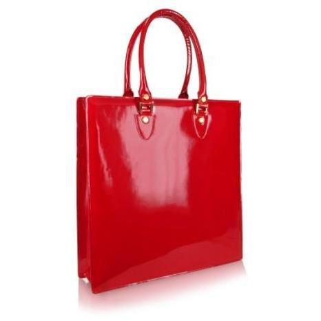 L.A.P.A. Handtasche aus rubinrotem Lackleder