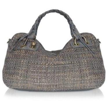 Luana Shopie - Gewobene Handtasche aus Baumwolle & Leder