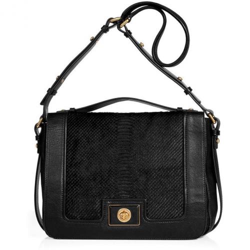 Marc by Marc Jacobs Black Leather/Haircalf Top Handle Bag