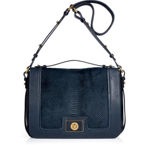 Marc by Marc Jacobs Darkest Teal Leather/Haircalf Top Handle Bag
