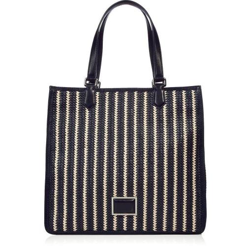 Marc by Marc Jacobs Deep Navy/White Striped Straw Sami Tote