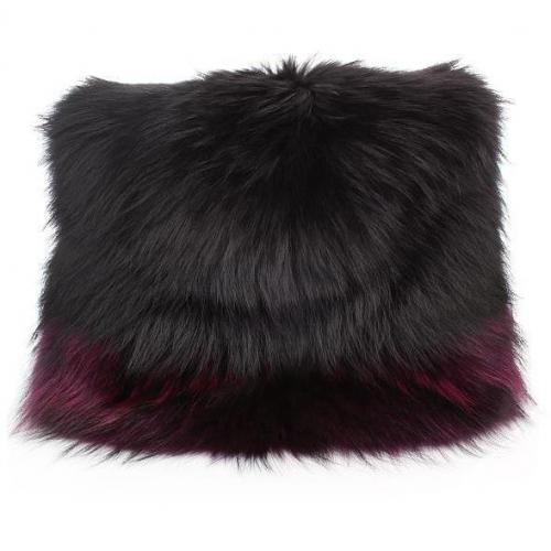 Matthew Williamson Racoon Fur Shoulder Bag Aubergine/Black