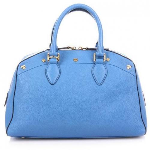 MCM First Lady Boston Small Blue