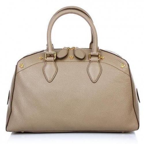 MCM First Lady Boston Small Taupe
