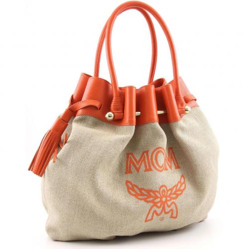 MCM Kitty Bag Shopper Leder orange 