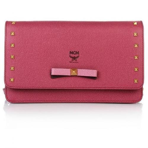 MCM Mina Crossbody Wallet Large Pink