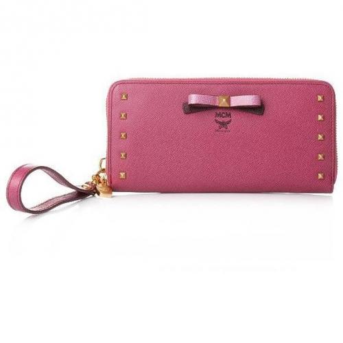 MCM Mina Zipped Wallet Large Pink