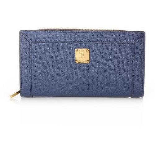 MCM Nuovo L Zipped Wallet Large Navy