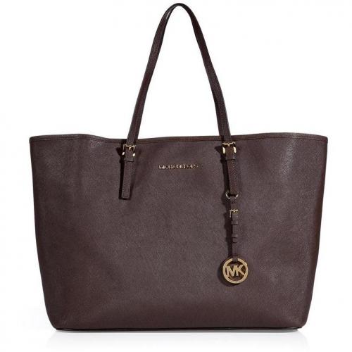 Michael Michael Kors Coffee Textured Leather Travel Tote