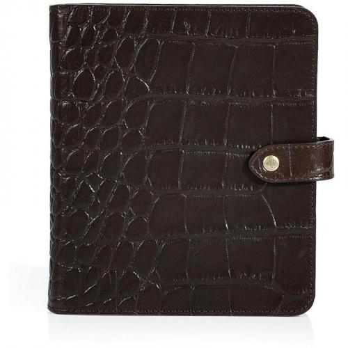 Mulberry Chocolate Embossed Leather Agenda