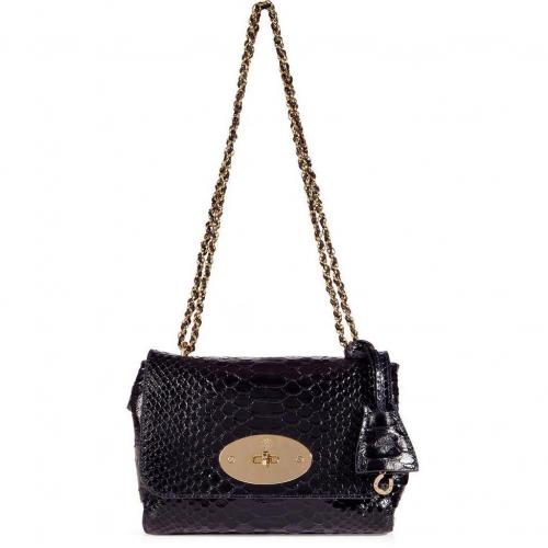 Mulberry Ink Blue Lily Silky Snake Shine Bag
