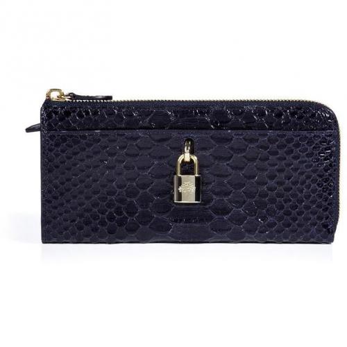 Mulberry Ink Blue Python Embossed Hetty Wallet