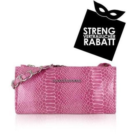 Roccobarocco Luxy - Baguettetasche mit Pythonprägung in pink