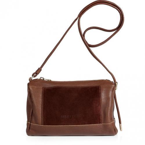 See by Chloe Mocha Leather and Suede Crossbody Bag