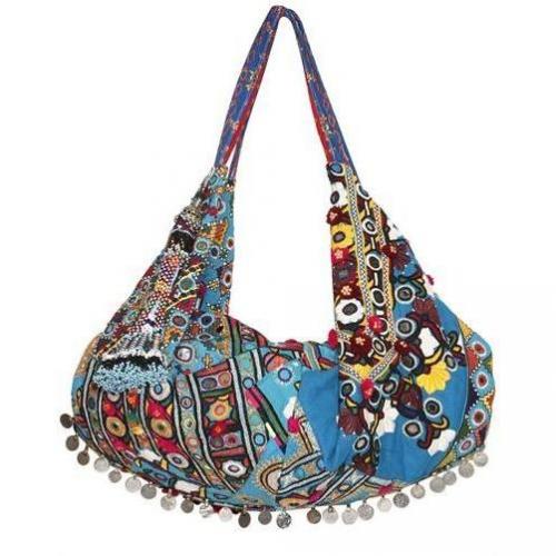 Simone Camille - Moon Bag Vintage Textile Umhängetasche
