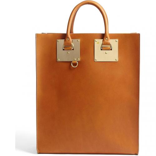 Sophie Hulme Large Leather Tote Bag With Goldplate Hardware