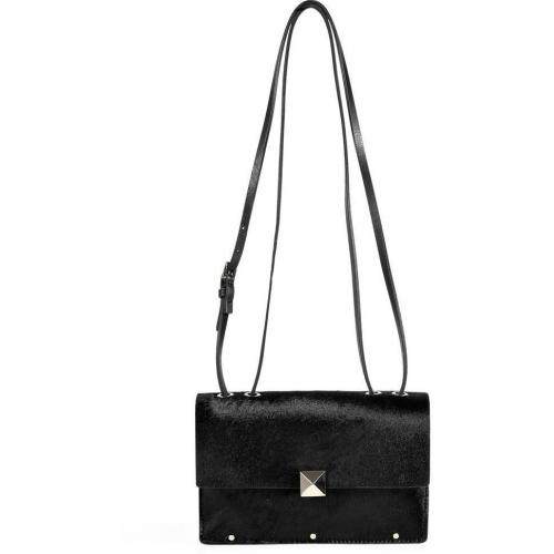 Valentino Black Haircalf Small Crossbody Bag