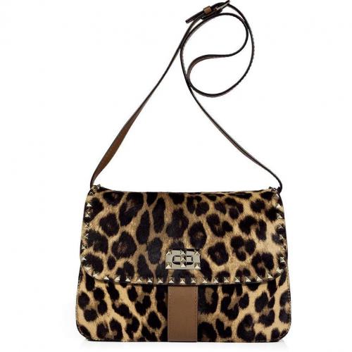 Valentino Leopard Studded Calf Hair Bag