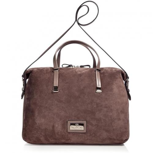 Valentino Taupe Suede Bag with Shoulder Strap